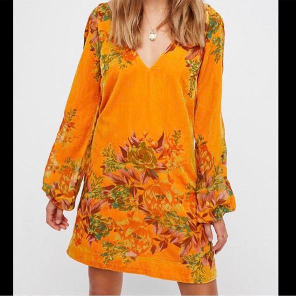 Free People Misha Burnout Velvet Mini Dress Size XS